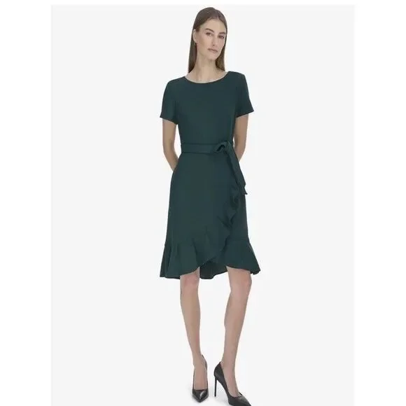 flounce flare dress Joseph Ribkoff Ocean Blue Fit And Flare Flounce Hem Maxi Dress Style 2 –  DECABANA main image 0